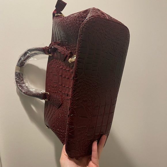 Brahmin Brown Crocodile Satchel Handbag with Removable Strap NWOT - Picture 4 of 7